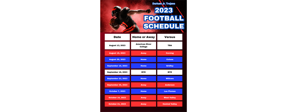 2023 Football Game Schedule